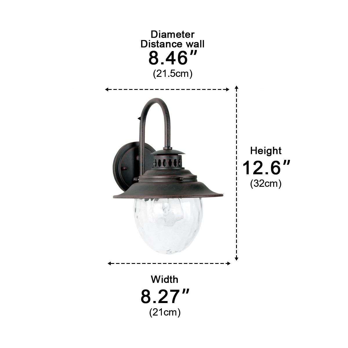 Farmhouse Waterproof Black Horn LED Outdoor Wall Light
