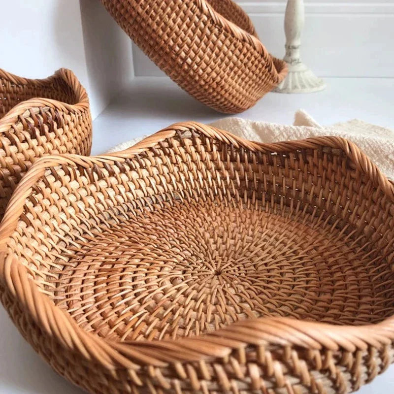 CasaFinesse™ Handwoven Rattan Storage Basket