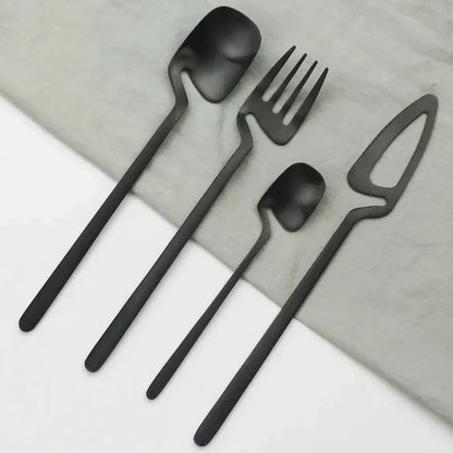 CasaFinesse™ Modern Matte Black Cutlery Set
