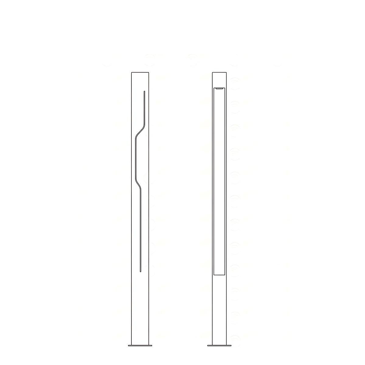 Mecha Modern Ash Black Rectangle LED Column Outdoor Pole Street Light