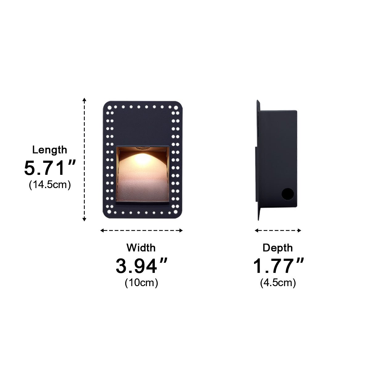 Minimalist Square LED Recessed Stairway Wall Light