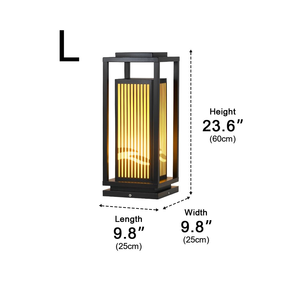 Waterproof Striped LED Black Modern Post Cap Light