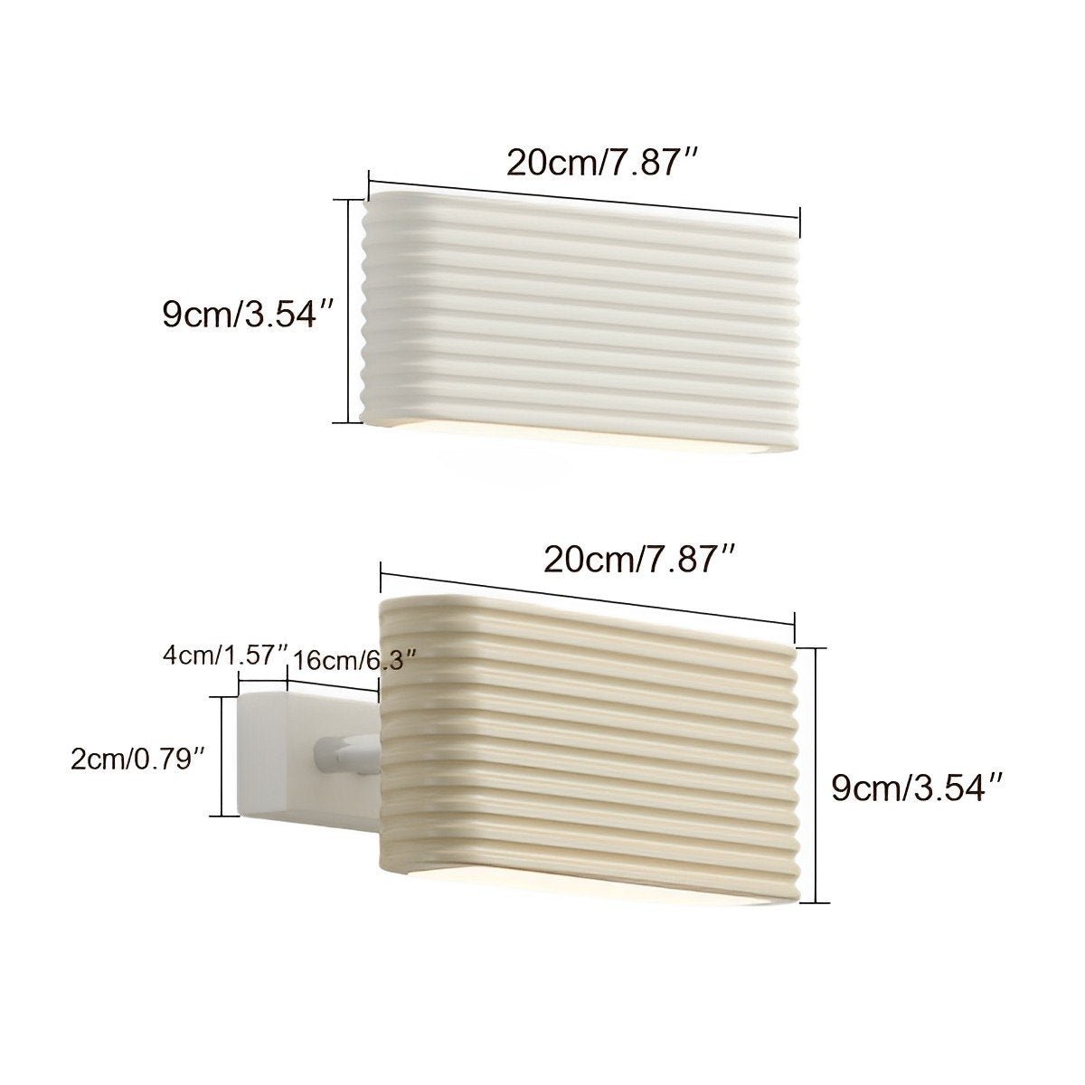 Modern Cream Style Solid Rectangular LED Indoor Wall Sconce