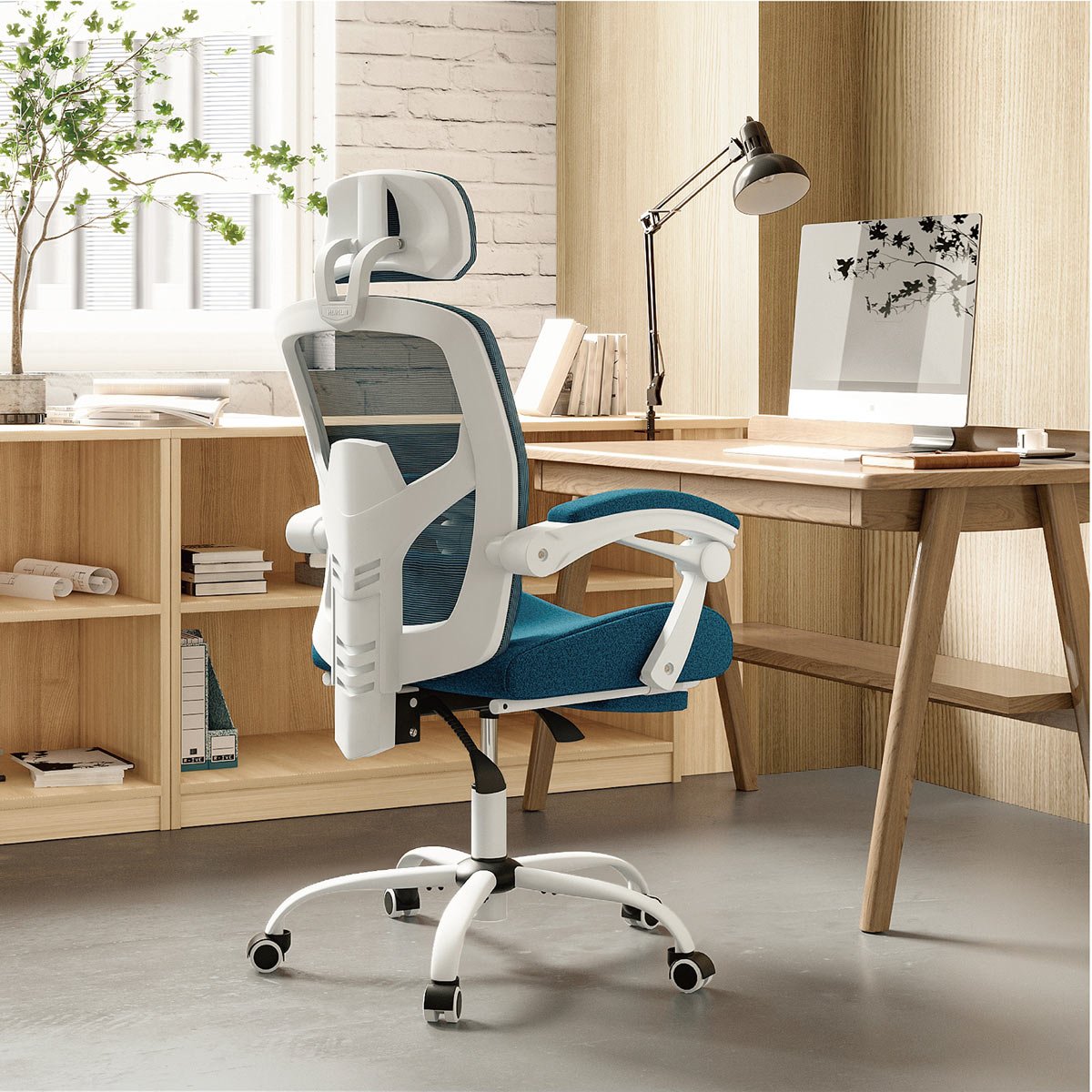 Modern Ergonomic Swivel Office Chair with Footrest & Lumbar Support - Flare Shack