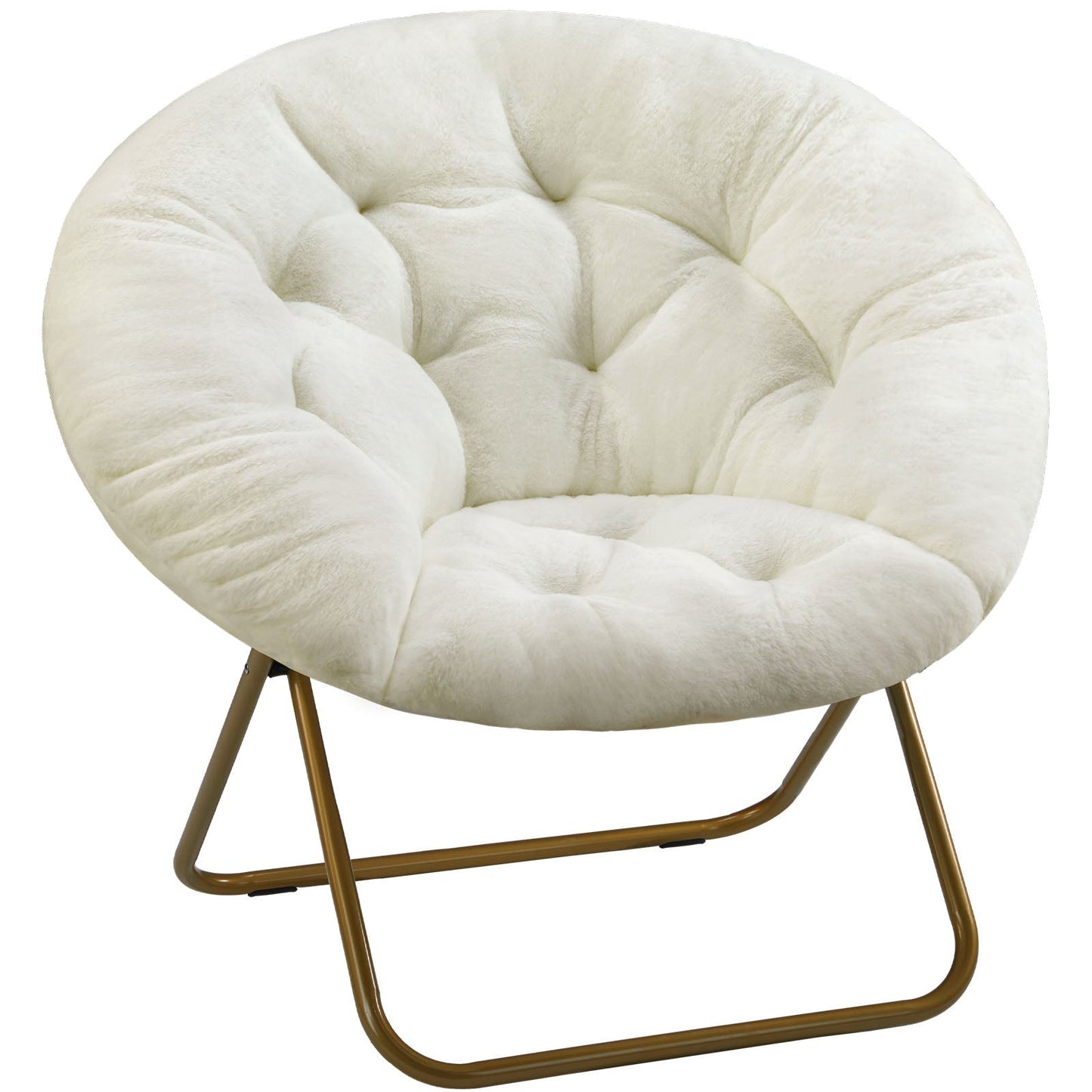 Modern Faux Fur Disc Chair – Bedroom, Living Room - Flare Shack