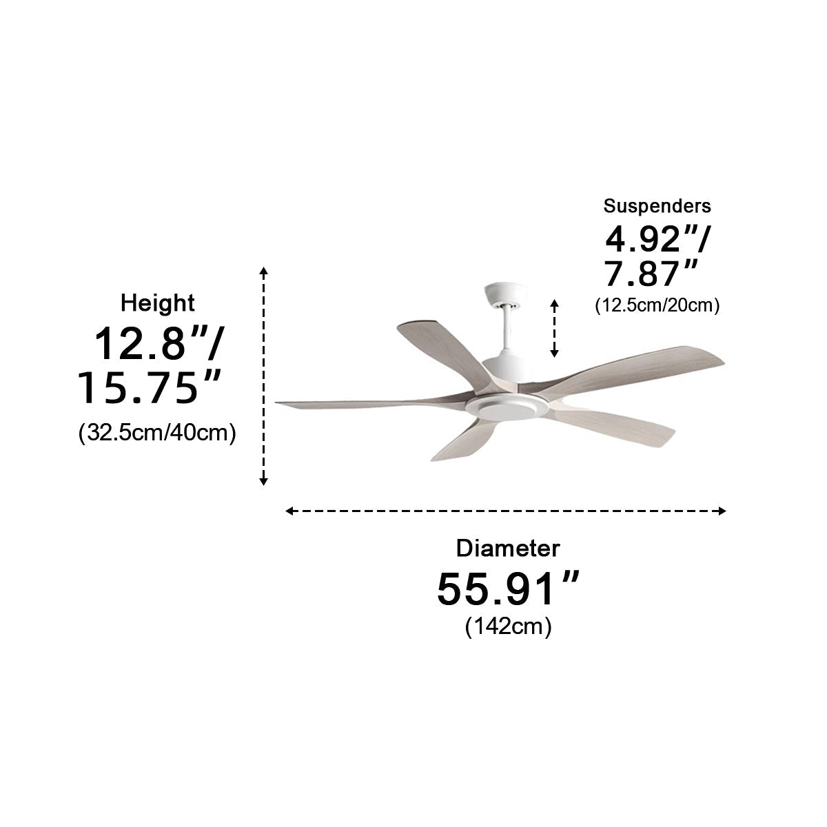 Modern Industrial DC Motor 6-speed Reverse Frequency Ceiling Fan