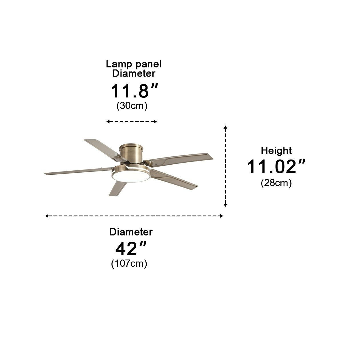 Modern Iron Five-leaf 6-speed Reverse DC Motor Fan Dimming Ceiling Fan Light