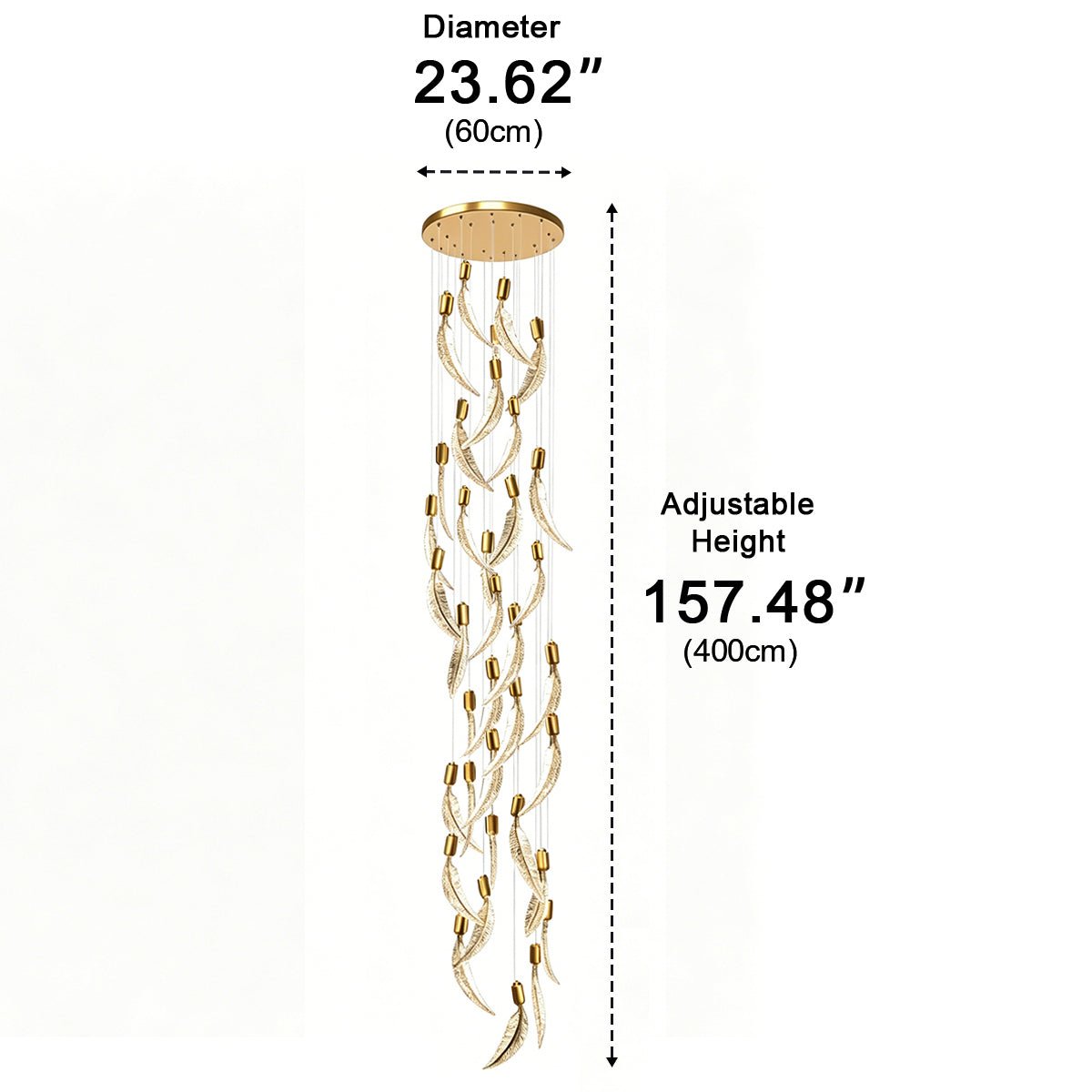 Modern Luxury Feather Spiral LED Chandelier