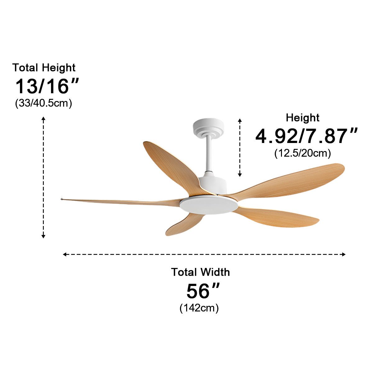 Modern Minimalist 5-Blades DC Motor Reverse Ceiling Fan