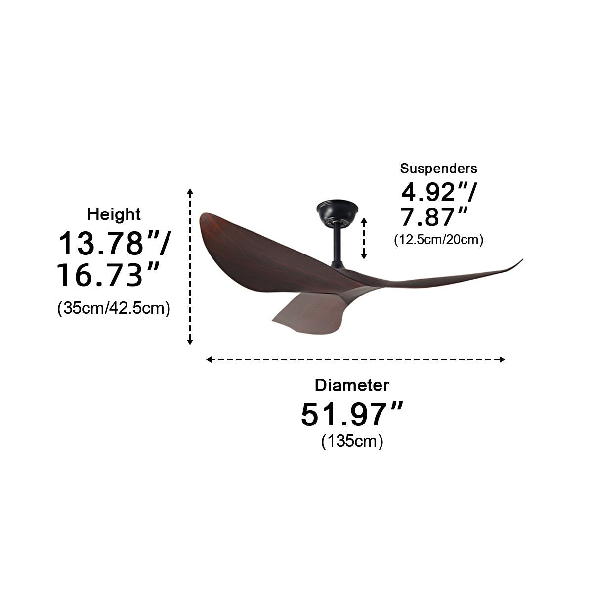Modern Minimalist 6-speed Reverse Frequency Ceiling Fan DC Motor