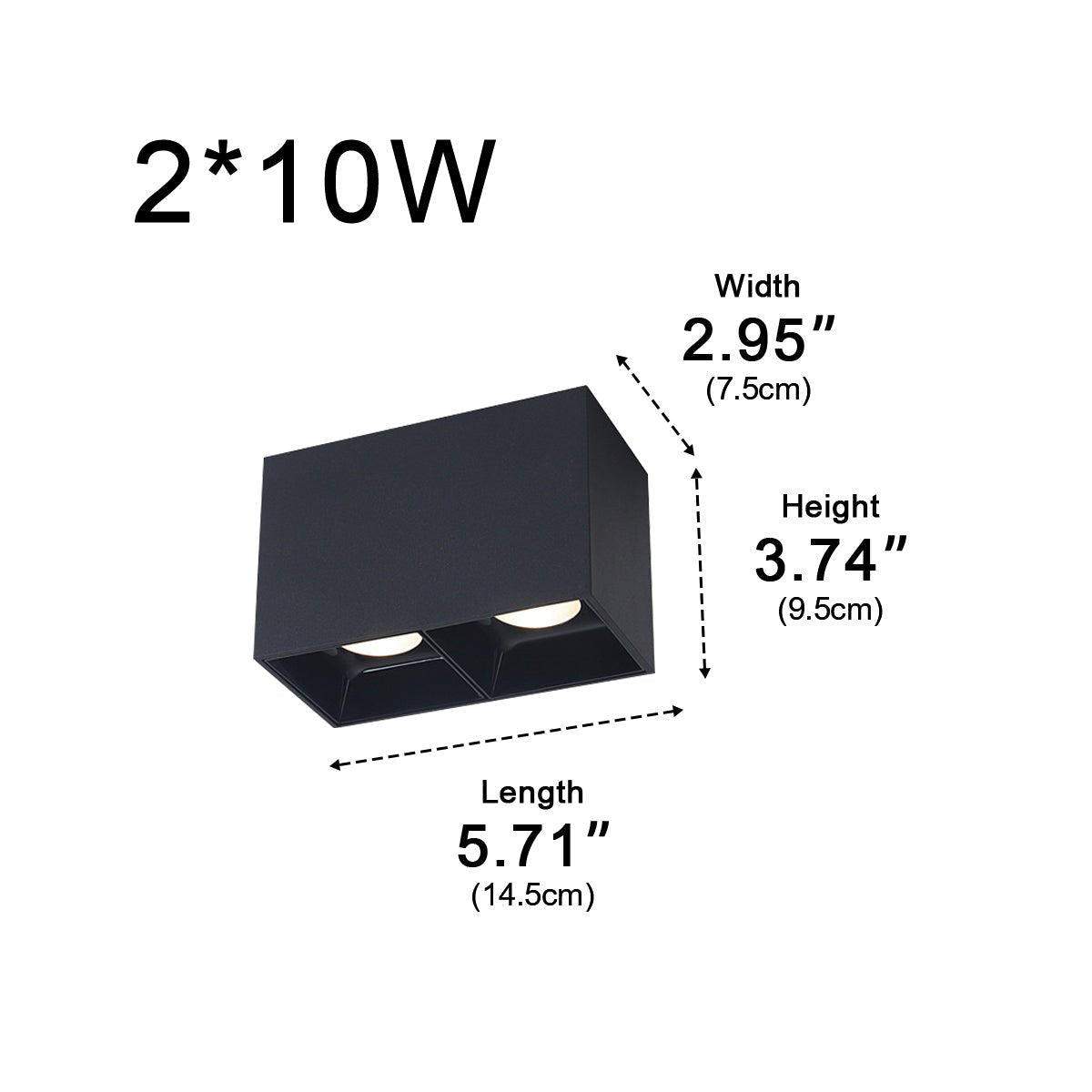 Modern Minimalist Aluminum Square COB Ceiling Spot Light