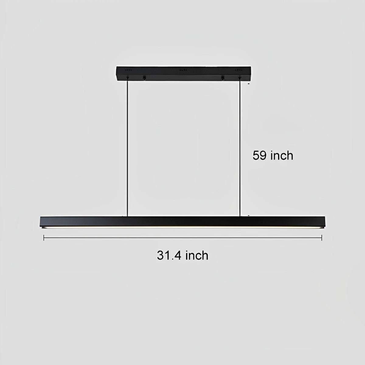 Minimalist Dimmable Pendant Light LED Long Linear Light