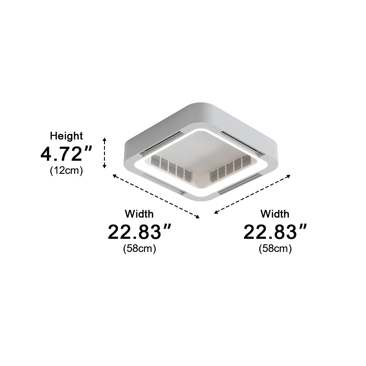 Modern Minimalist Square Mainless Lighting LED Indoor Pendant Fan Lights