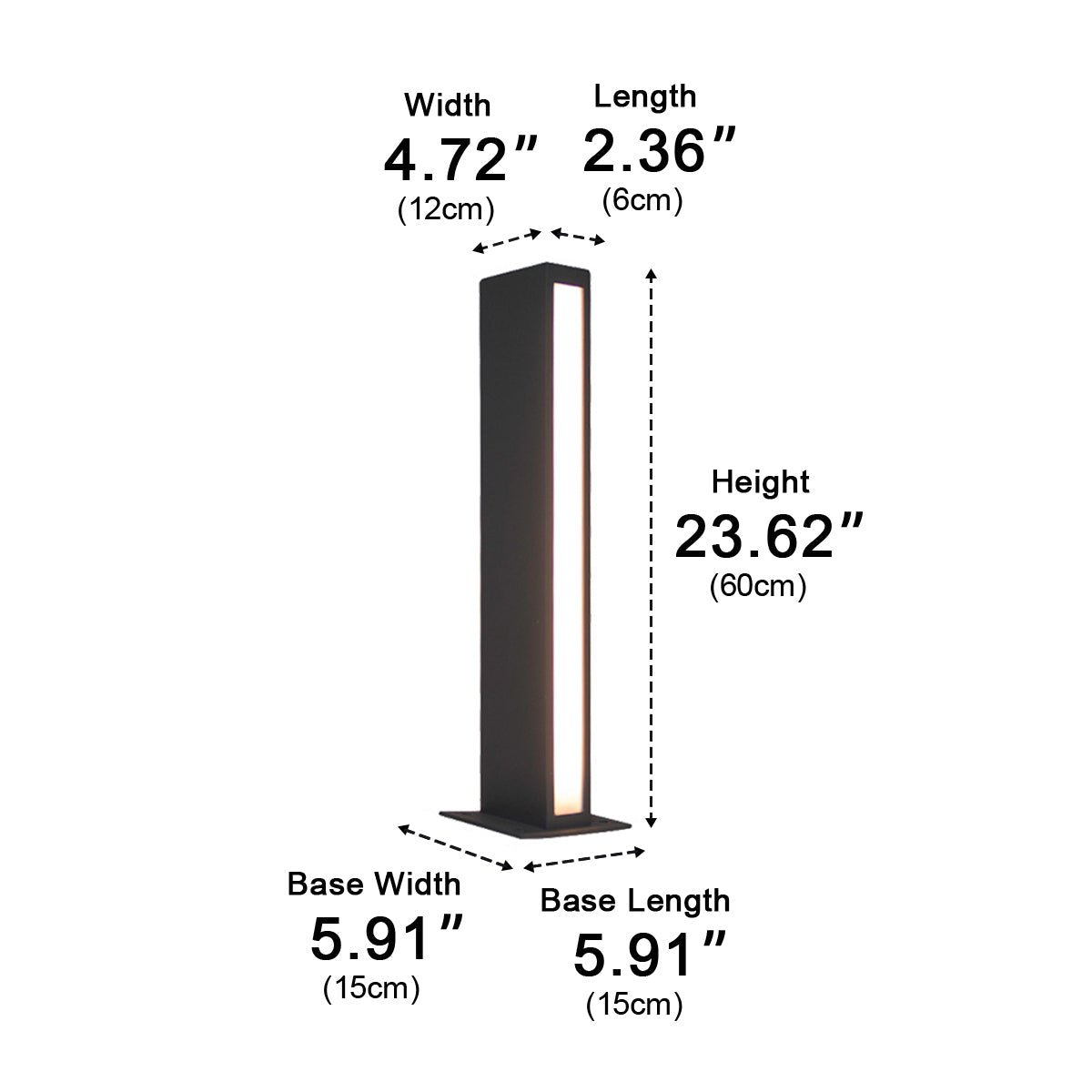Modern Minimalist Waterproof Rectangular Outdoor LED Lawn Pathway Lights