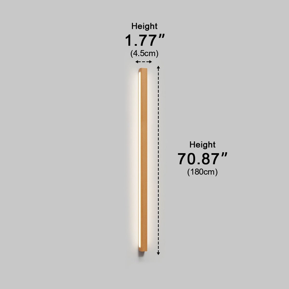 Modern Minimalist Wood Up&Down LED Long Strip Indoor Wall Sconce