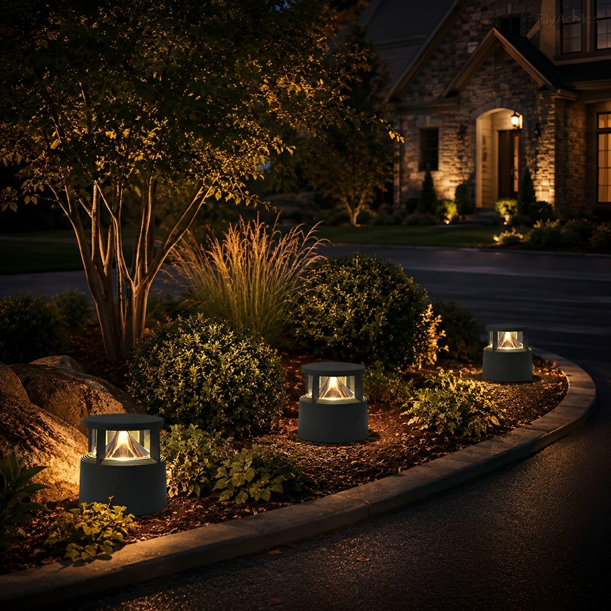 Modern Simple Outdoor Waterproof Pillar Lights Metal Aluminum Post Lights
