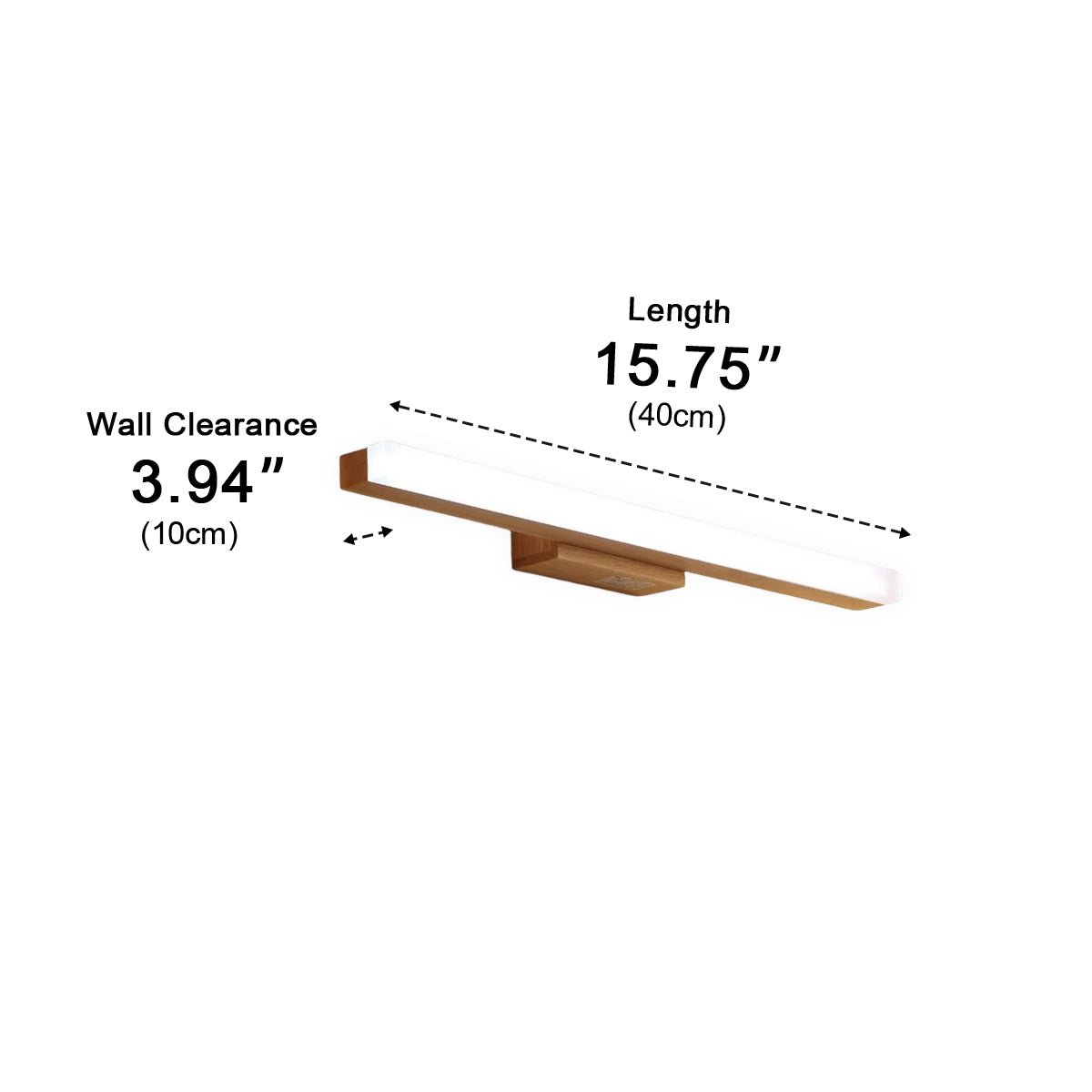 Modern Wood LED Vanity Light Minimalist Bathroom Mirror Wall Sconce