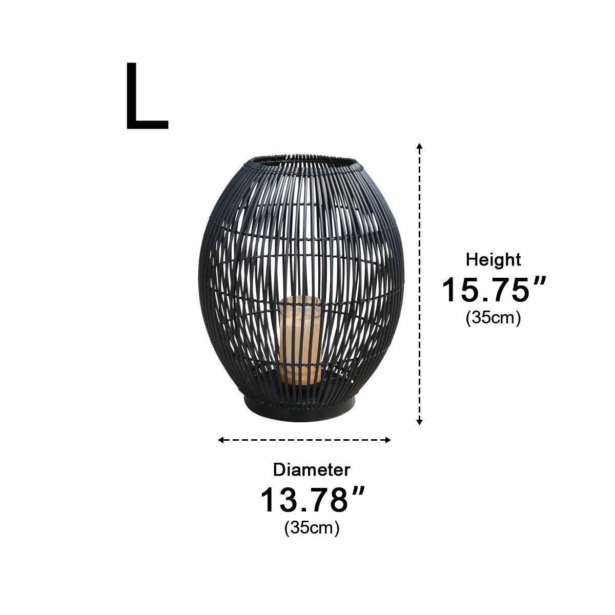 Outdoor Black Handmade LED Candle Lantern Floor Lamp