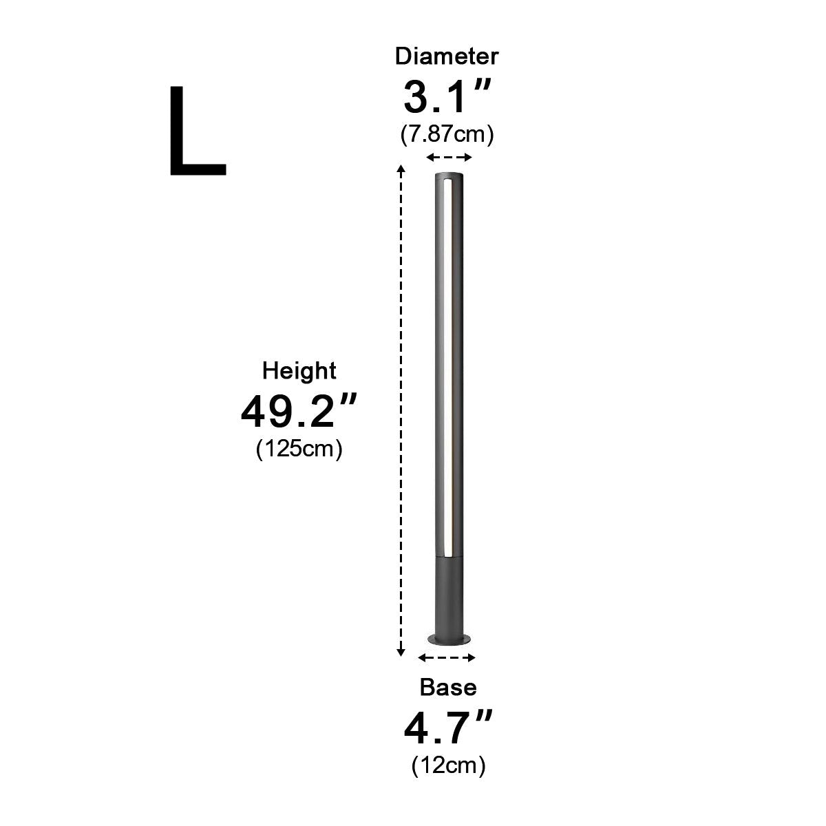 Outdoor Waterproof Cylindrical Pathway Post Bollard Light