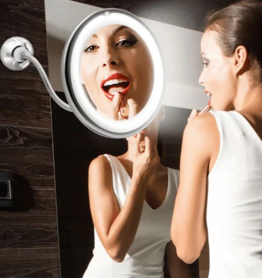 10X Magnifying LED Makeup Mirror With Gooseneck Arm TikTok Viral Vanity Mirror For Desk Use