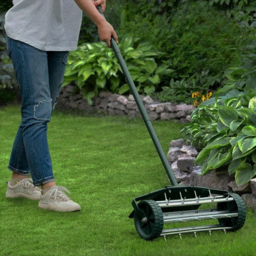 Lawn Aerator 40.5 Inch Handle Manual Spike Soil Aerator Garden Tool Deep Spike Tines Improves Aeration Spring Lawn Care 2026