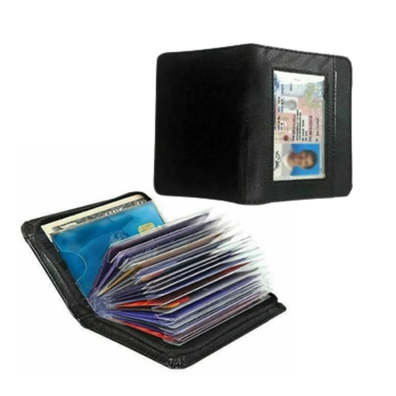RFID Blocking Wallet Black Leather Slim Card Holder with Secure RFID Shielding Back to School 2026 Gift
