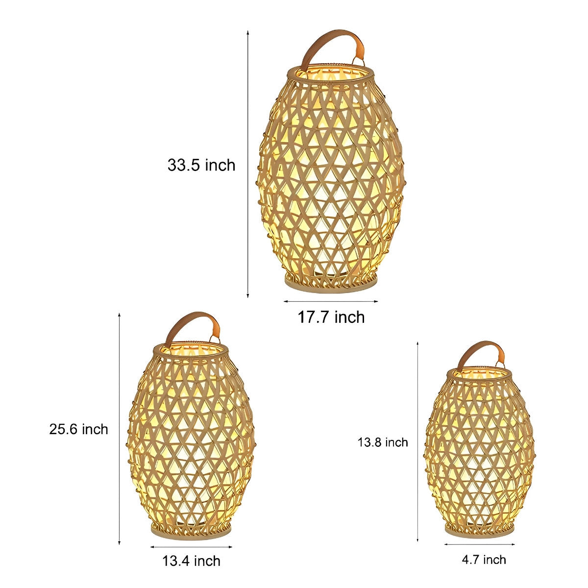 Outdoor Waterproof Rattan LED Lanterns Lamp