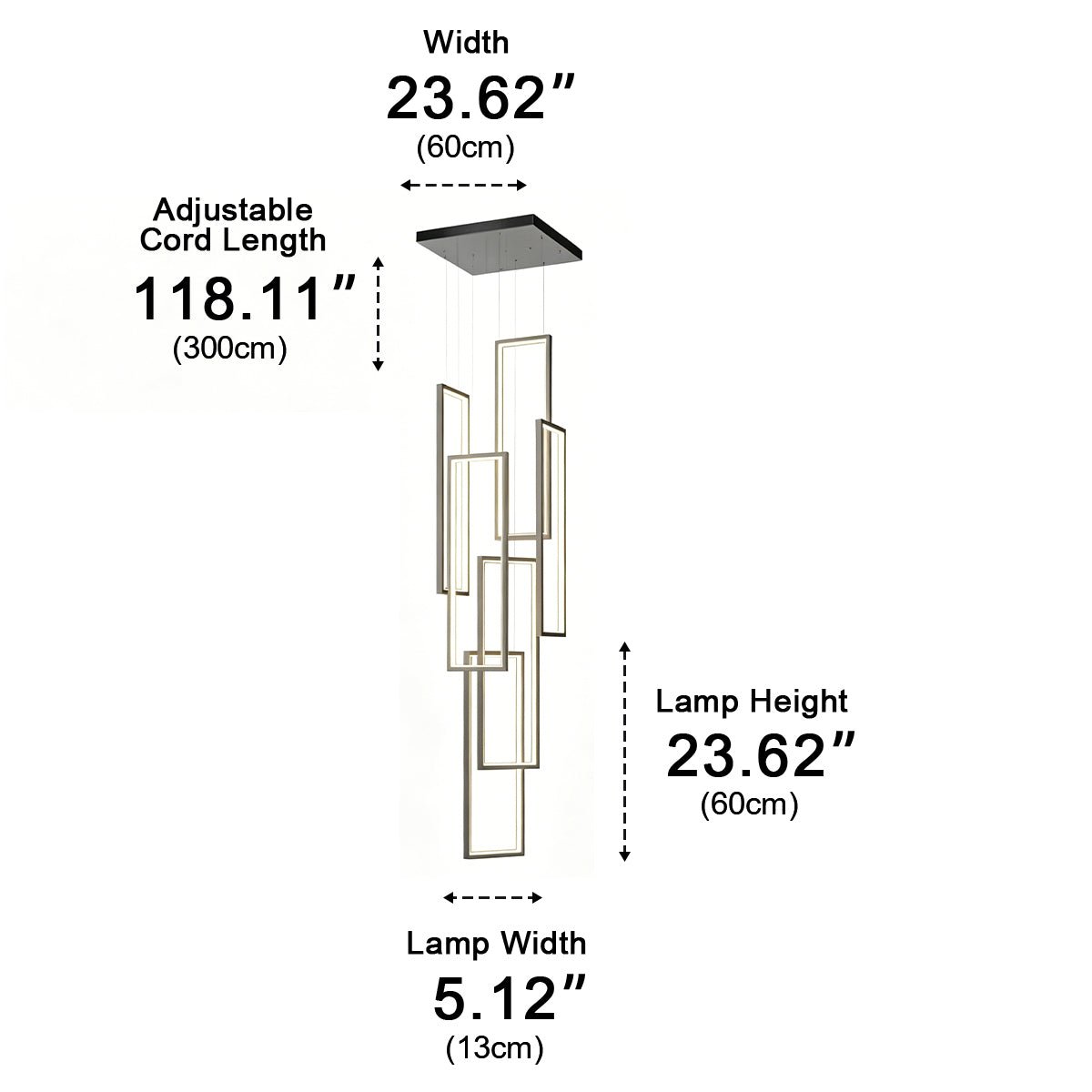 Rectangle LED Chandelier – Modern Minimalist
