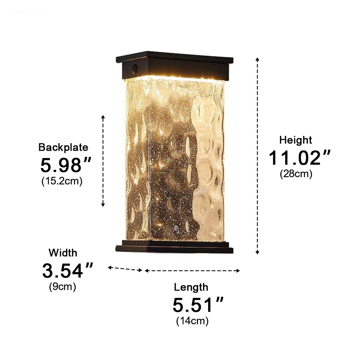 Rectangle Water Wave Waterproof Outdoor Porch LED Exterior Wall Lights