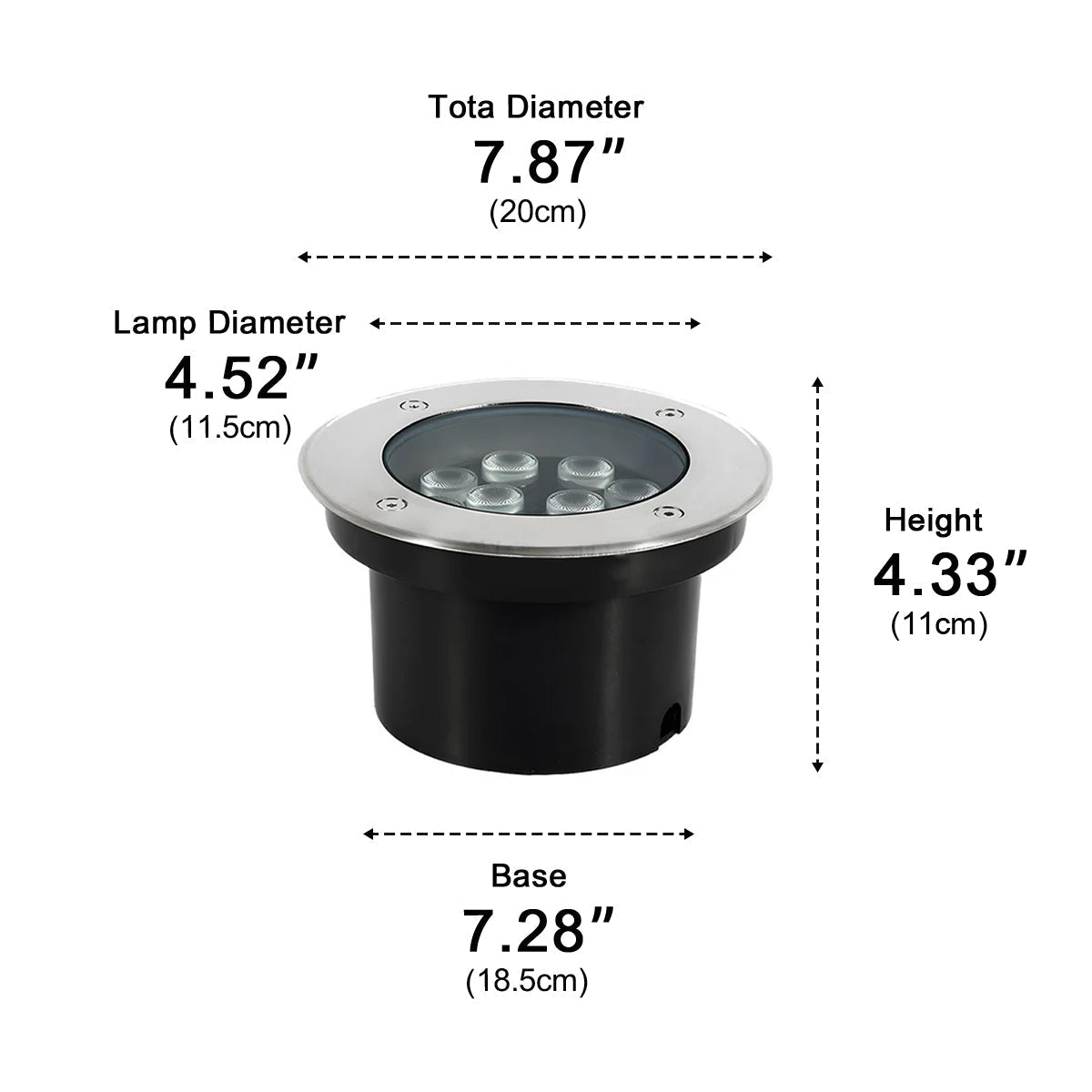 Round Outdoor LED In-Ground Lights Landscape Lights Wall Washer Lights