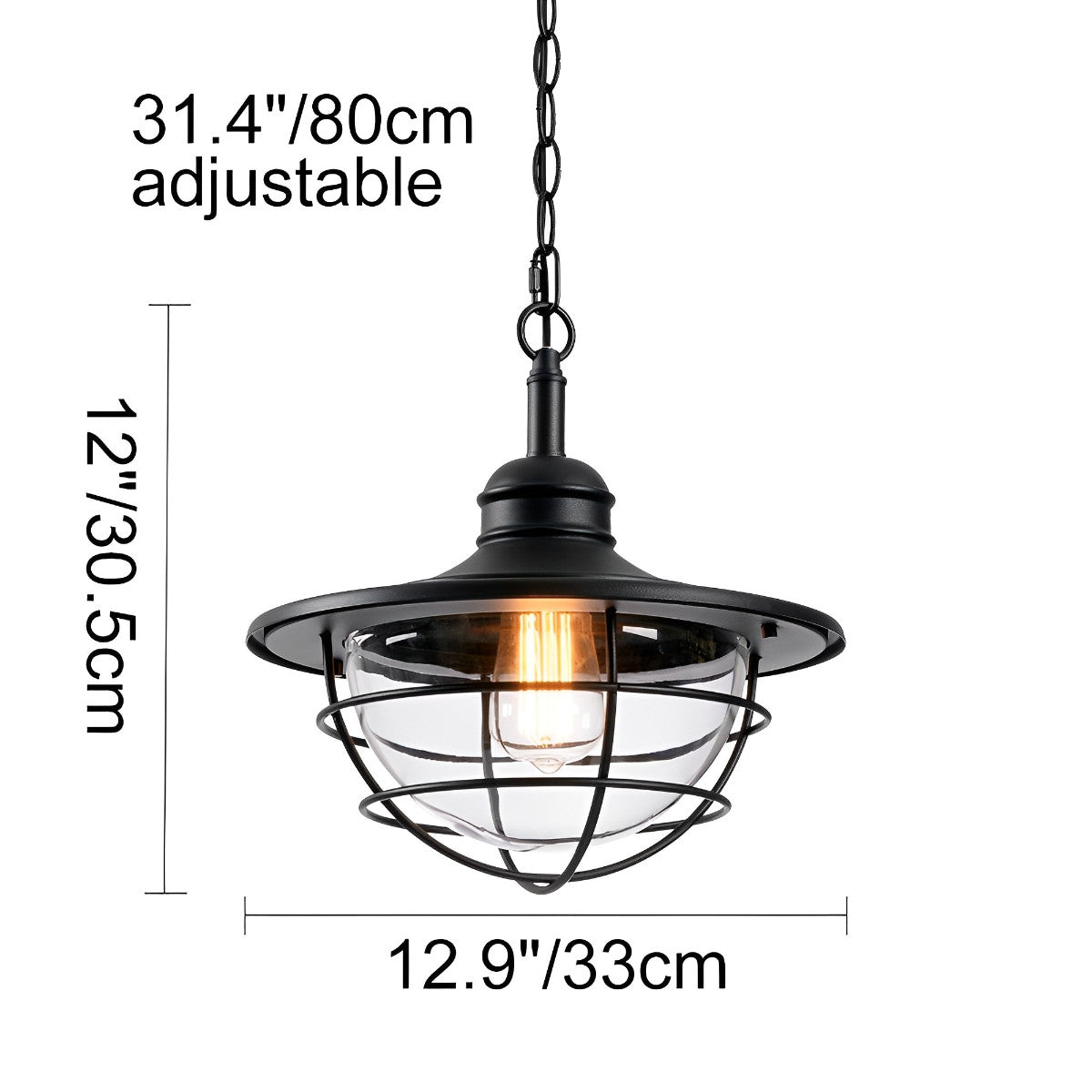 Rustic Modern Super Bright Black Outdoor Pendant Lights Lantern