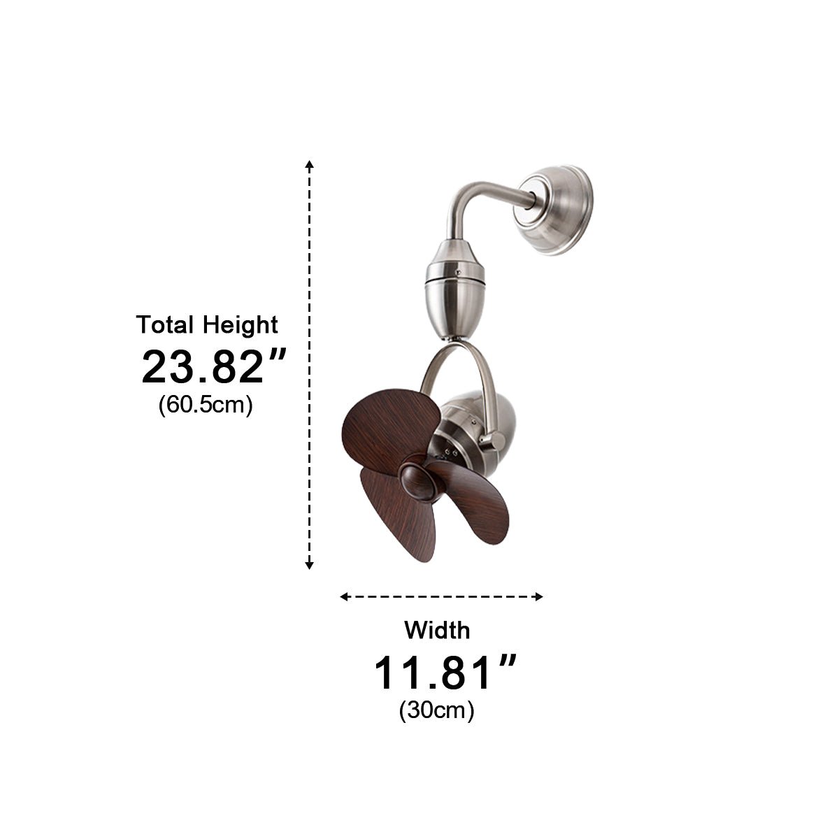 Rustic Modern Swing Rotation 6-Speed Reverse Wall Fan