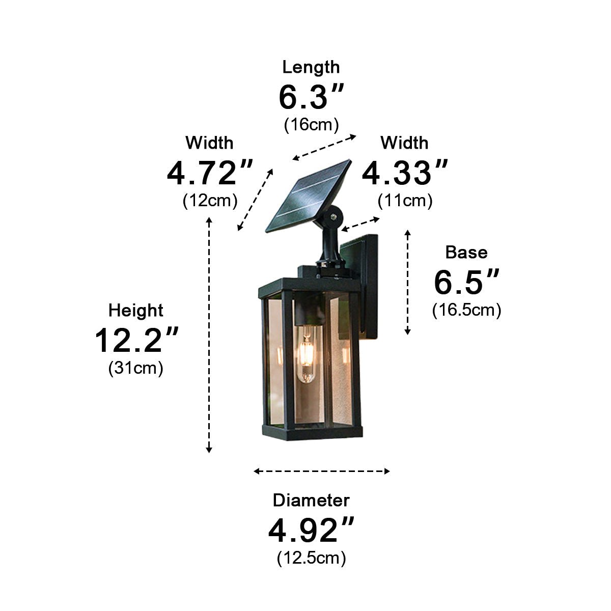 Rustic Rectangular Waterproof Outdoor LED Porch Wall Lights
