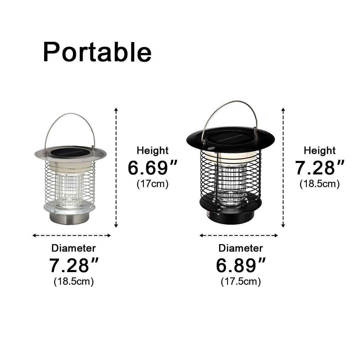 Solar Waterproof LED Outdoor Mosquito Bug Zapper Killer Hanging Lantern Rechargeable