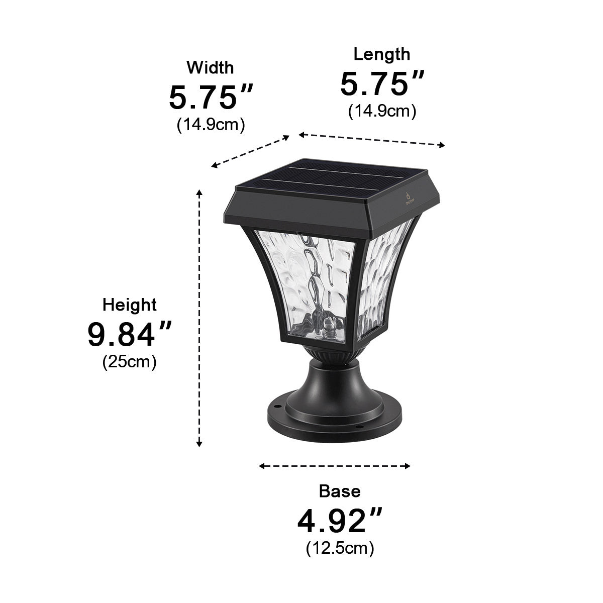Solar Waterproof Water Wave Lampshade LED Outdoor Post Lights