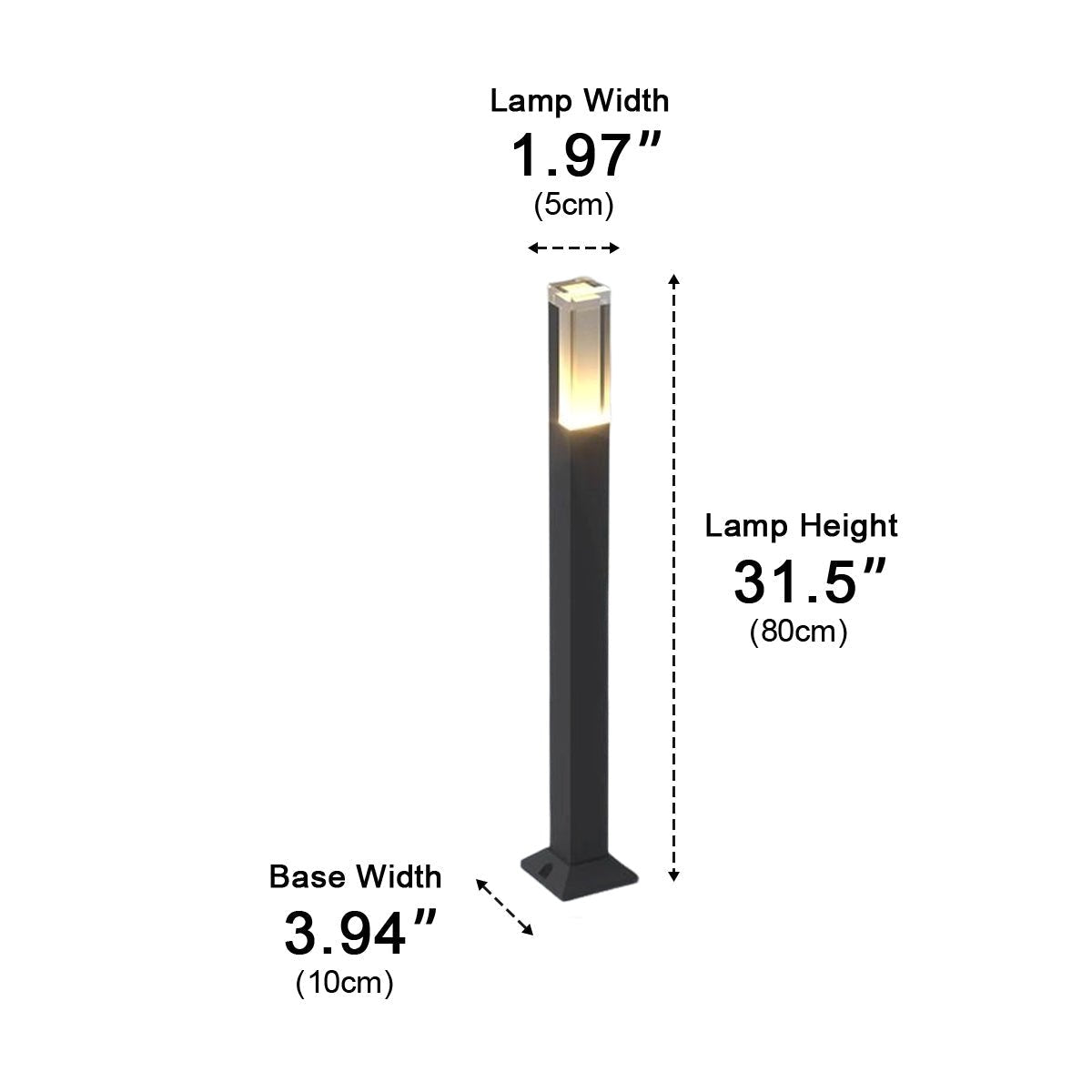 Square Column Modern LED Outdoor Pathway Lights