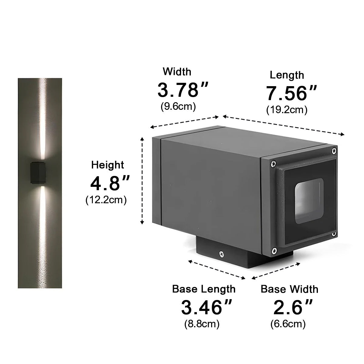 Square Waterproof Outdoor Up and Down LED Spot Lights Exterior Wall Washer Light