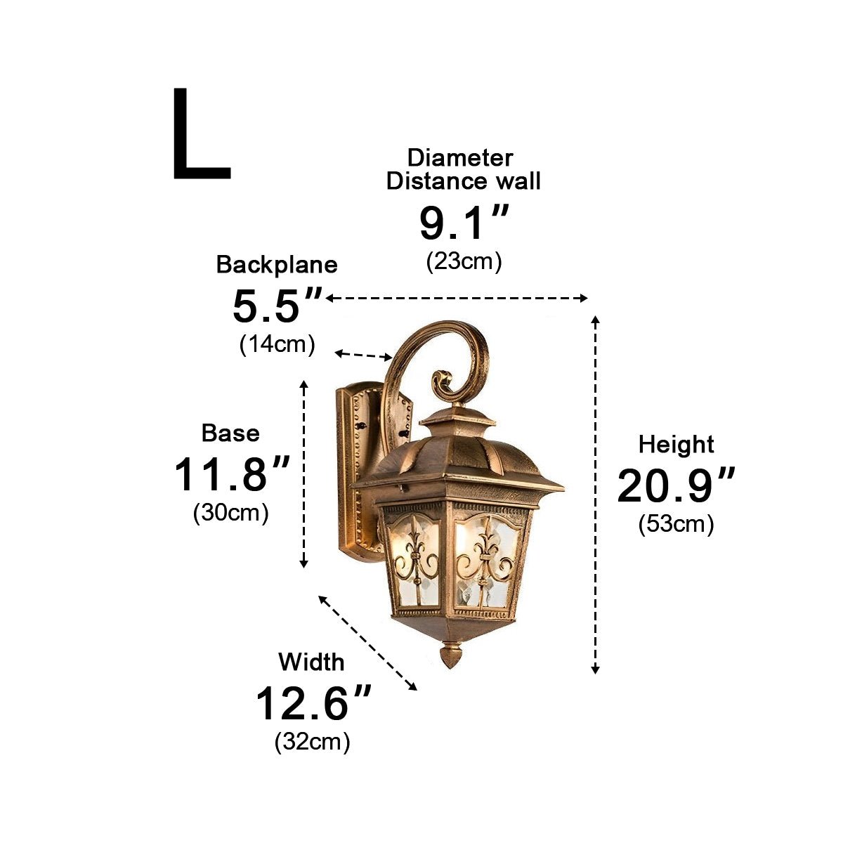 Classic European Outdoor Waterproof Tower Glass Wall Light LED Exterior Sconce