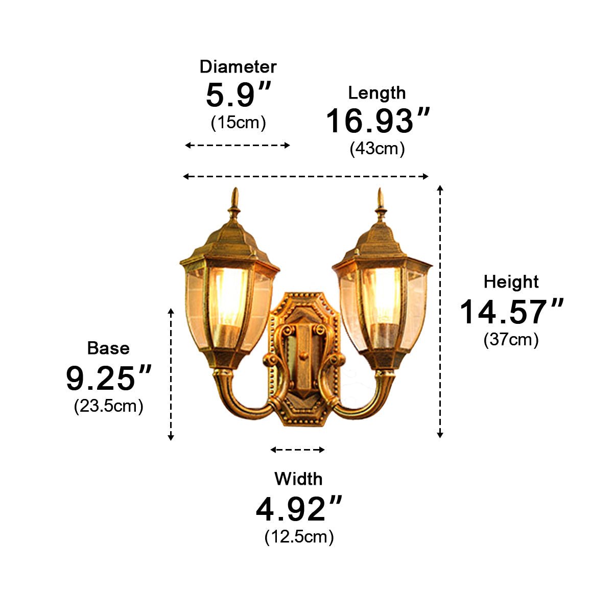 Vintage Rustic Castle Double Head Waterproof Outdoor LED Porch Wall Lights
