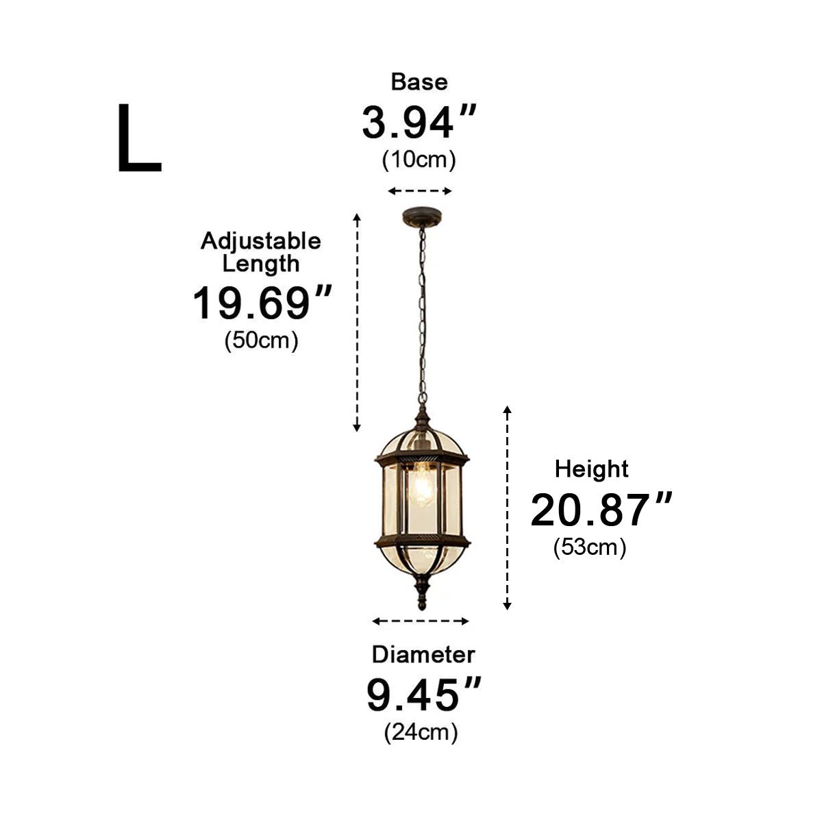 Vintage Rustic Cylinder Waterproof Outdoor LED Lantern Pendant Lights
