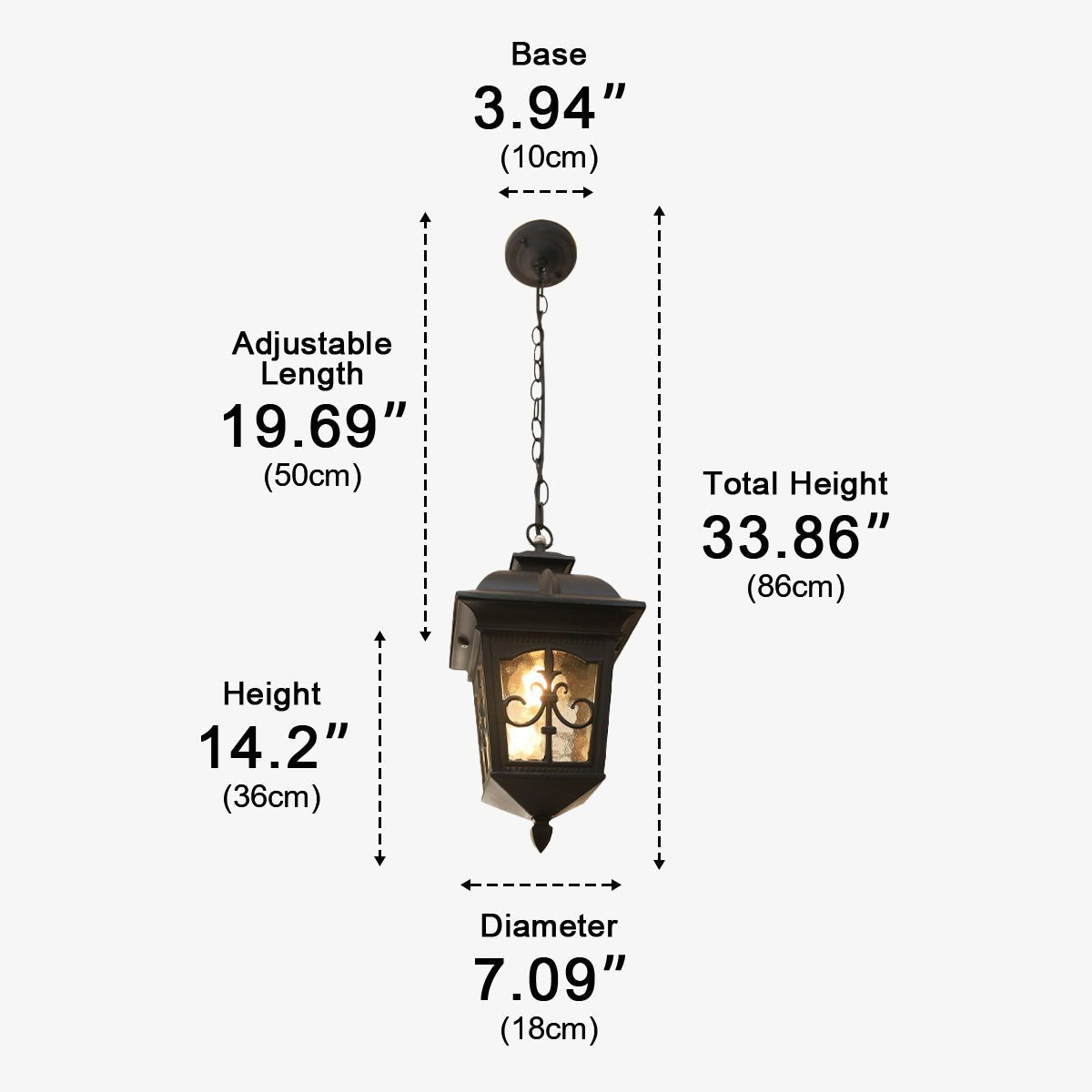 Vintage Rustic Square Arrow flower Waterproof Outdoor LED Lantern Pendant Lights