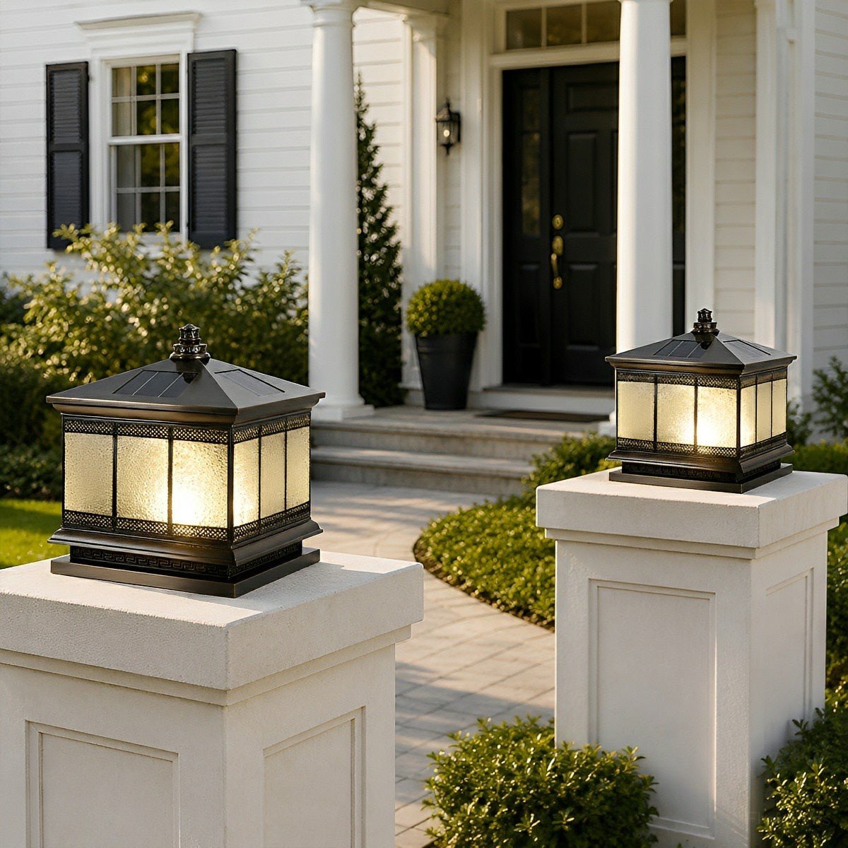 Vintage Waterproof Tower Shape Fence Outdoor Post Caps Lights