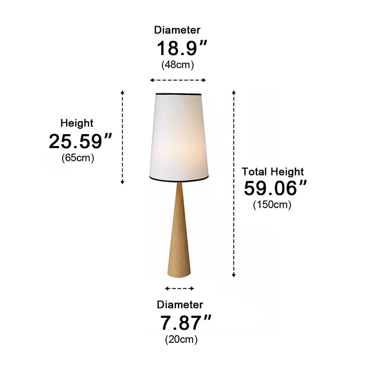 Vintage Wood Tapered LED Floor Lamp