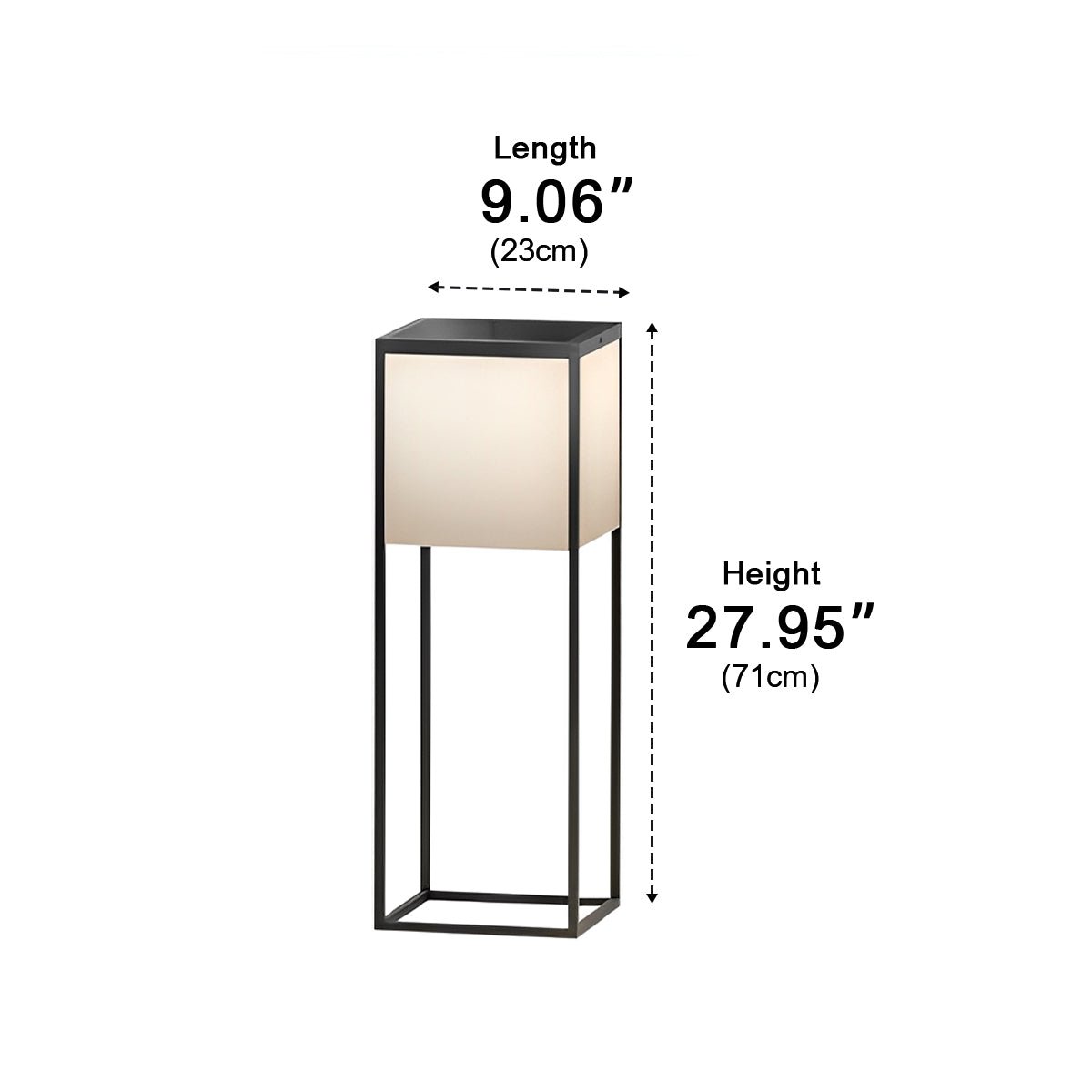Waterproof Modern Minimalist Stainless Steel Rectangular LED Outdoor Floor Lamp