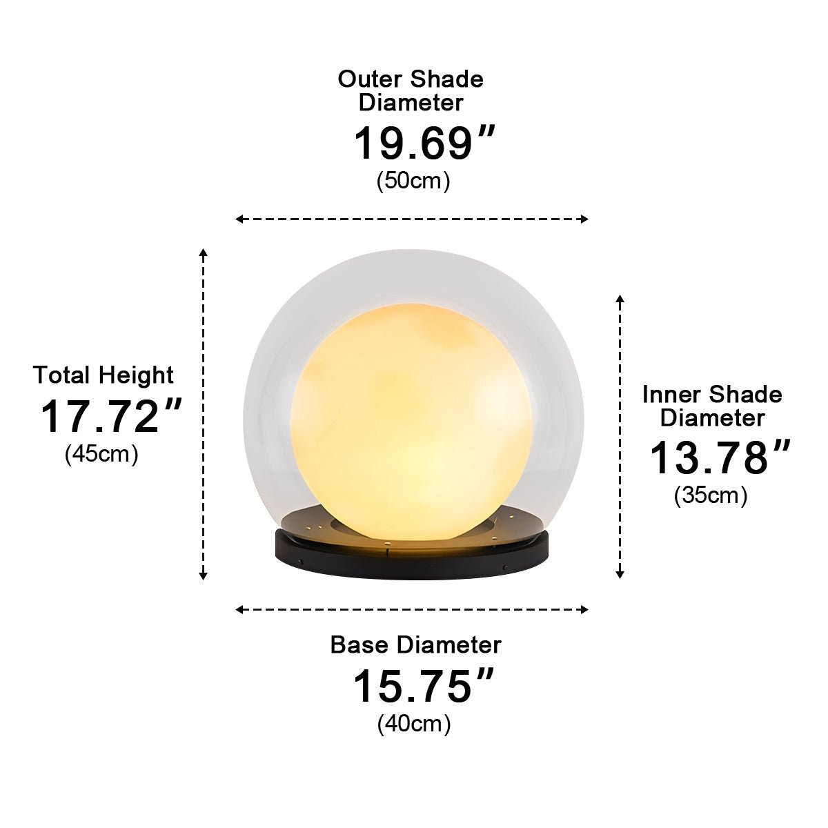 Waterproof Modern Moon Bubble Post Light Landscape Light
