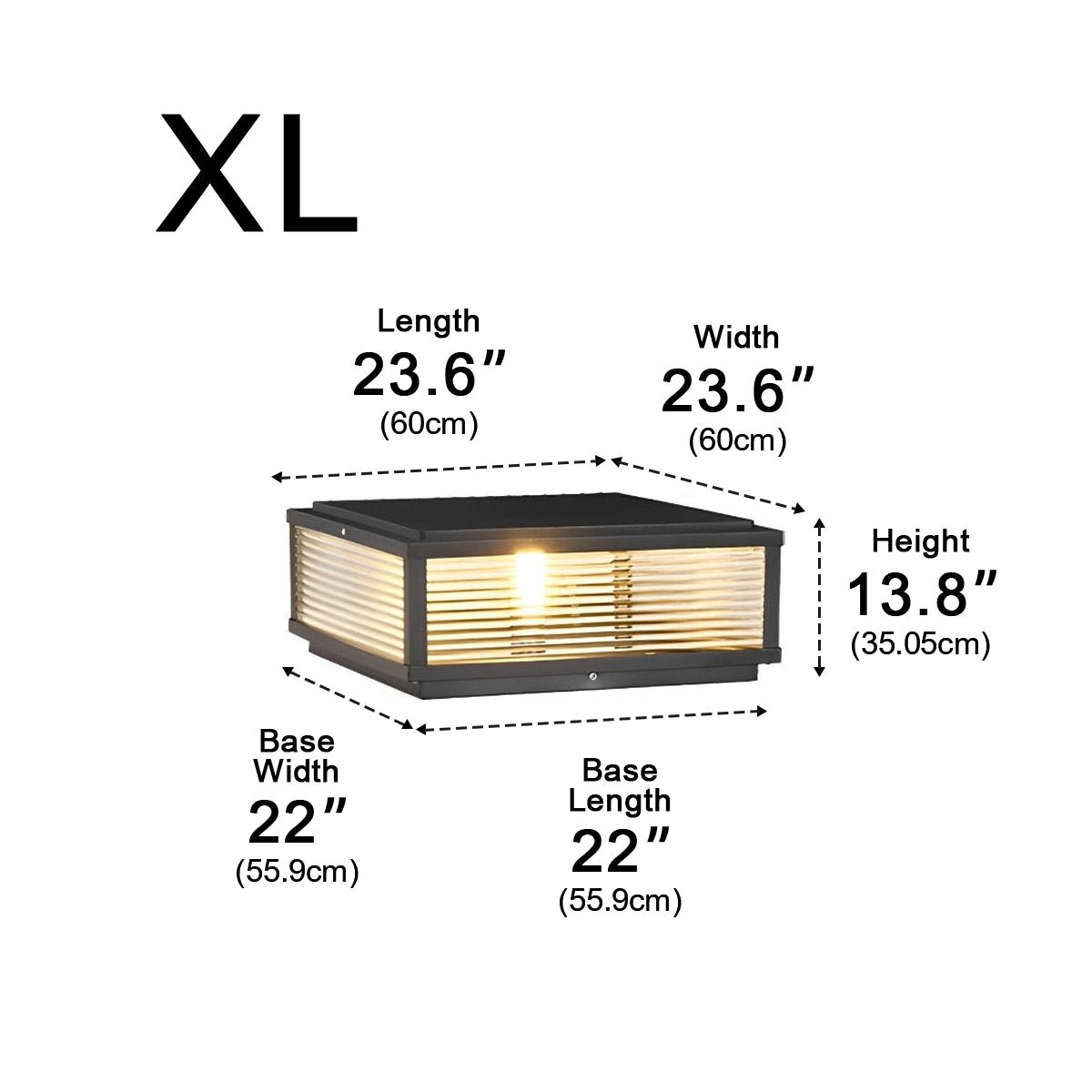 Waterproof Modern Square Outdoor Post Lights Fence Pillar Light