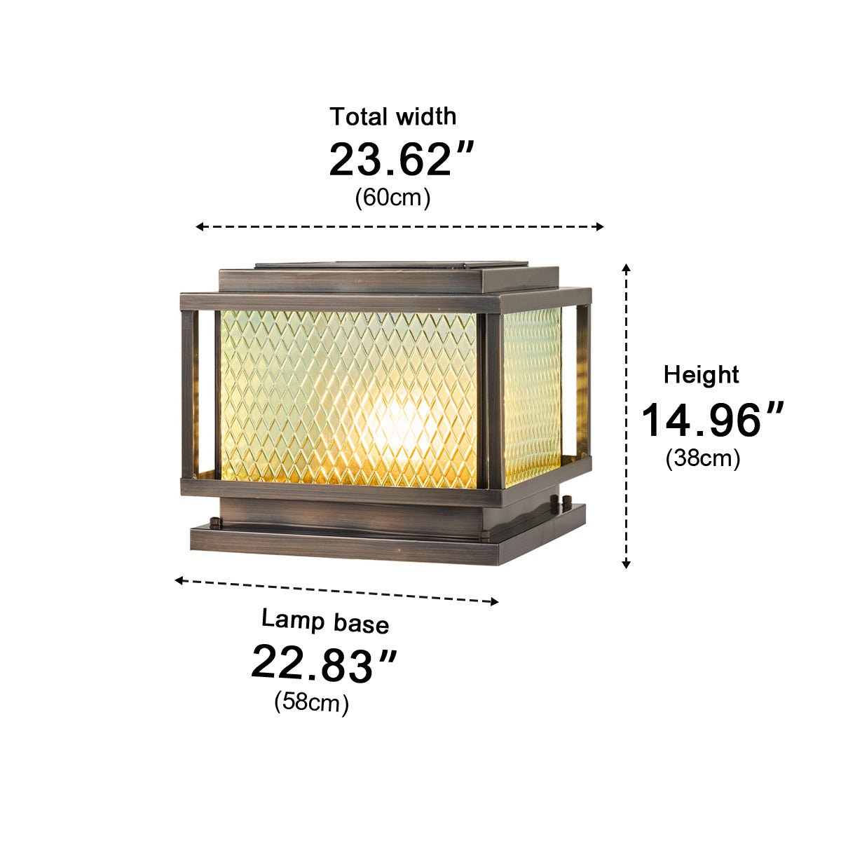 Waterproof Vintage Square Copper LED Outdoor Post Lights