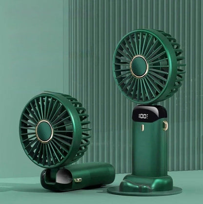 Handheld Mini Fan 3000mAh Portable USB Rechargeable Desk Fan 5 Speed Neck Hanging Outdoor Display Screen