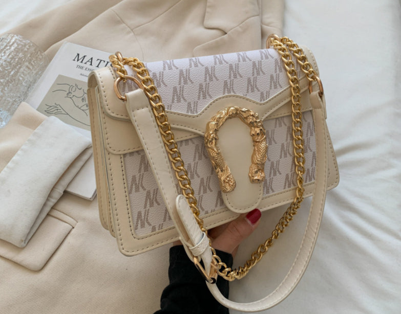 Durable women's crossbody bag – one-shoulder chain-strap, PU, casual travel daily use