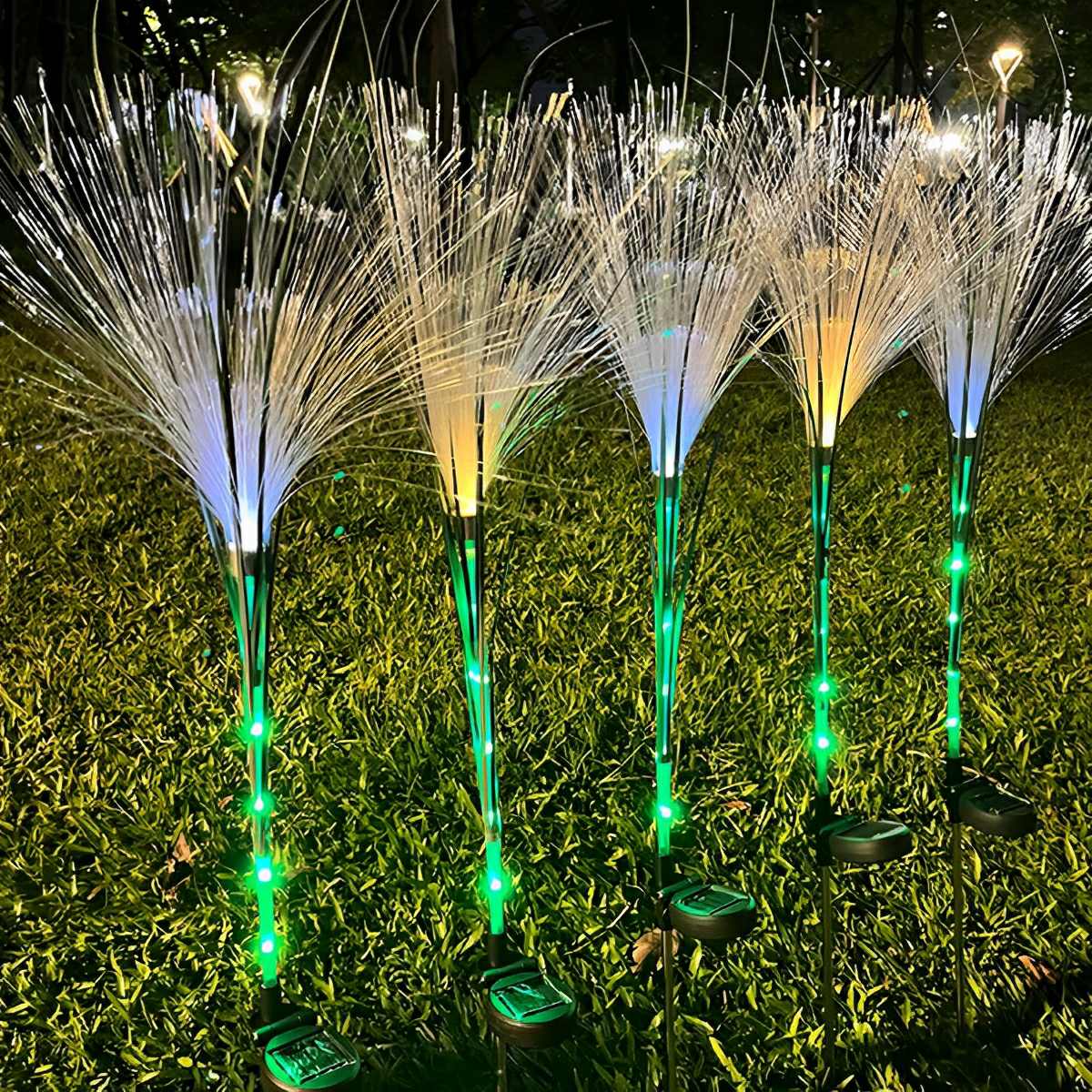 10pcs Solar Waterproof Simulated Reed Fiber Optic Outdoor Lawn Lights - Flare Shack